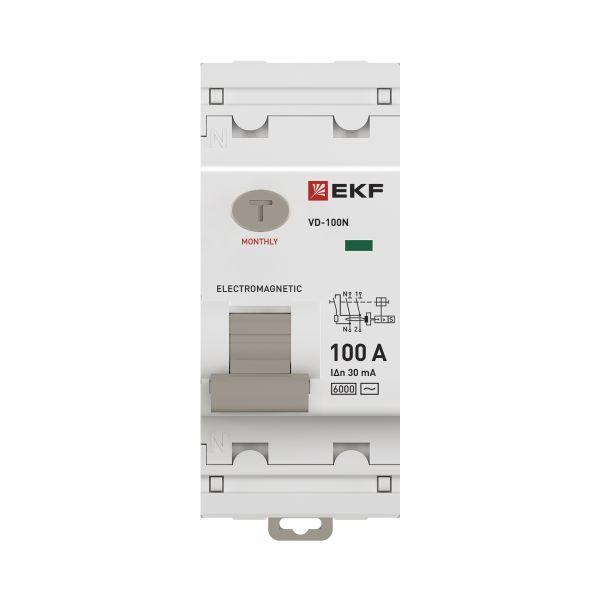 Выключатель дифференциального тока 2п 100А 30мА тип AC 6кА ВД-100N электромех. PROxima EKF E1026M10030