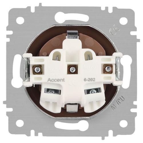 Розетка 1-м СП Accent 6-202-07 16А IP20 250В 2P+E Schuko графит Intro Б0063697