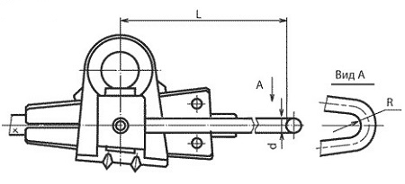 Зажим натяжной монтажный МК-2 клин 1 / клин 2