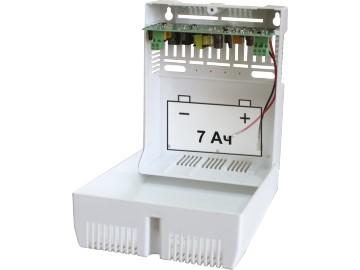 Источник беспер. питания СКАТ-1200С (12В 1А пласт. корп. под АКБ 7А.ч; без АКБ) Бастион 24