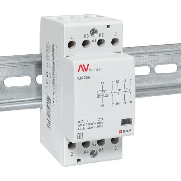 Контактор модульный КМ 25А 2NC+2NO 24В AC (2 мод.) AVERES EKF km-av-2-25-22-24V