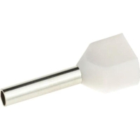 Наконечник-гильза двойная с изолир.фланцем 0.5кв.мм (НШВИ2) бел. DKC IFD2-0.5-8WT