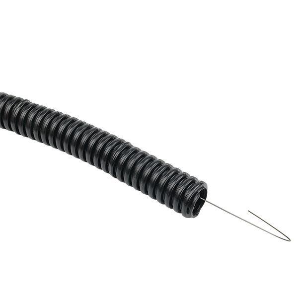 Труба гофрированная d20мм с протяжкой безгалоген. трудногорючая (FRHF) черн. (уп.100м) Plast EKF FRHF-20