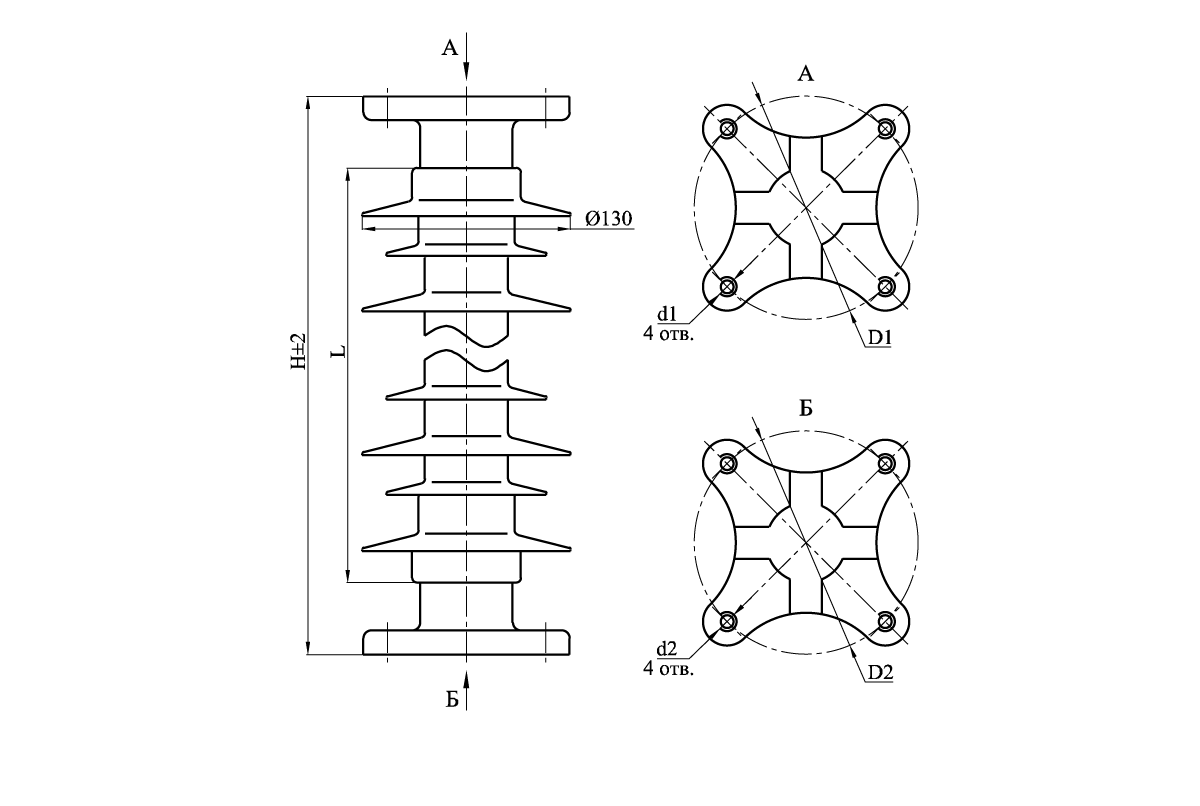 Изоляторы опорные полимерные типа ОСК 10-35 на напряжение 35 кВ