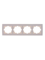 Рамка 4-м Rain горизонт. без вставки жемчуж./бел. метал. LEZARD 703-3030-149