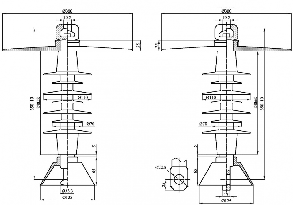 Изолятор ПСПКр 70-25
