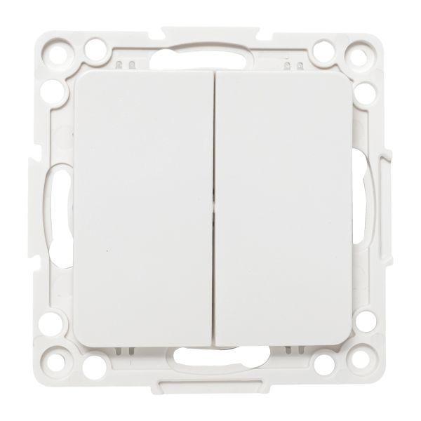 Переключатель проходной 2-кл. Стокгольм 10А винтов. клеммы механизм бел. PROxima EKF EYV10-027-20