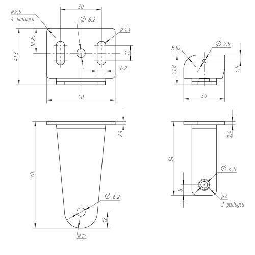 Набор скоб SPP-AC-403/404 для накладного монтажа светильников SPP-403/404 металл Эра Б0051847