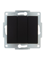 Выключатель 3-кл. 1п СП Karina 10А IP20 механизм черн. бархат LEZARD 707-4288-109