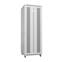 Шкаф монтажный телекоммуникационный напольн. ND-05C-47U80/100 19дюйм 47U 800х1000х2277мм для распределит. и серверн. оборудования; передн. и задн. перфорир. двери ручка с замком RAL 7035 сер. Cabeus 7208c