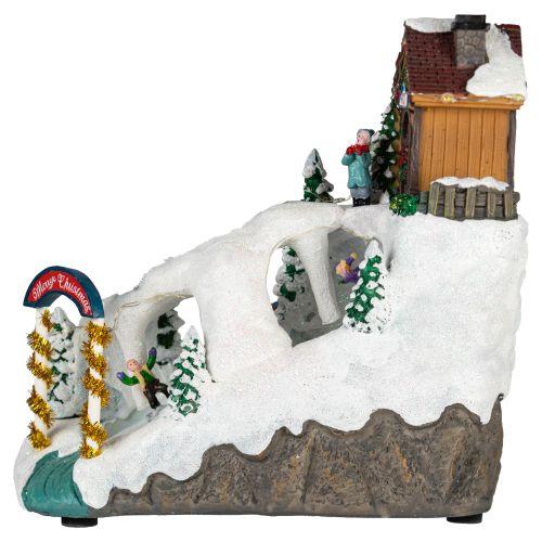 Фигура светодиодная новогодняя EFIS-S06 композиция Лыжня мультиколор 3хАА 22х14х22см Эра Б0060484