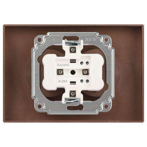 Розетка 2-м СП Accent 6-204-07 16А IP20 250В 2P AL/CU графит Intro Б0063435