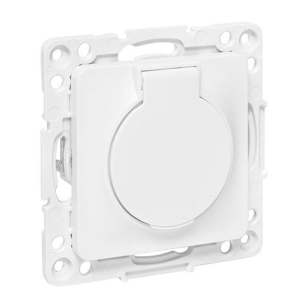 Розетка 1-м СП Стокгольм 16А IP44 с заземл. защ. шторки с крышкой механизм бел. PROxima EKF EYR16-028-10-44