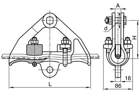 Зажим поддерживающий глухой ПГ-1-11