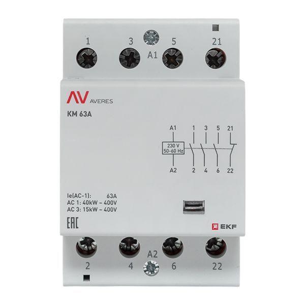 Контактор модульный КМ 63А 3NO+1NC 230В AC (3 мод.) AVERES EKF km-av-3-63-31-230V