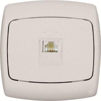 Розетка телефонная 1-м СП Рондо RJ11 бел. SchE RT-4S-BI (РТ-4С-би)