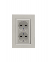 Розетка 2-я Karea LINE STAR с заземл. жемчуж. Makel 86100082