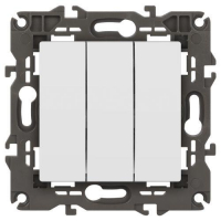 Выключатель 3-кл. СП Elegance 14-1107-01 10А IP20 250В 10AX механизм бел. Эра Б0034249