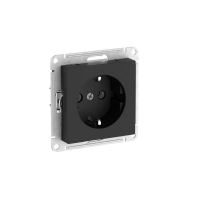 Розетка AtlasDesign 16А с заземл. быстрозажим. клем. механизм карбон SE ATN001043S