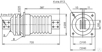 Изолятор ИПУ-10/3150-12.5 УХЛ1