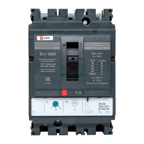 Выключатель автоматический 3п 160/100А 36кА ВА-99C Compact NS PROxima EKF mccb99C-160-100