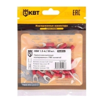 Наконечник кабельный вилочный изолированный НВИ 1.5–4 (уп.30шт) КВТ 91007