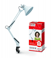 Светильник настольный СНС 13Б 60Вт E27 230В под лампу на струбцине бел. (кор.) IN HOME 4690612012728