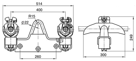 Зажим поддерживающий глухой 2ПГН-5-7