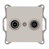 Розетка телевизионная оконечная TV + FM 2-м Ф9.5мм механизм тауп Jasmart G6204T