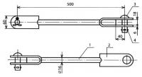 Штанга двойное ушко-двойное ушко (L=500)  КС-173