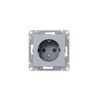 Розетка СП Эпика 16А с заземл. защ. шторки механизм алюм. EKF UP1-SOA-111