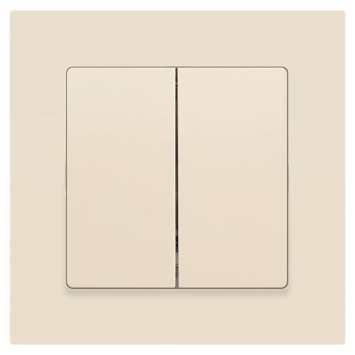 Переключатель 2-кл. СП Accent 6-107-02 10А IP20 250В AL/CU сл. кость Intro Б0063558