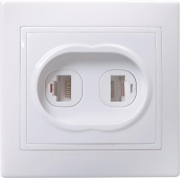 Розетка компьютерная + телефонная 2-м СП Кварта РК/Т12-КБ IP20 бел. GENERICA EIK10-K01-DM