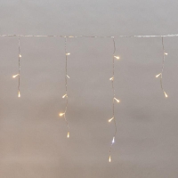 Гирлянда светодиодная "Айсикл" (бахрома) 25х0.6м 588LED тепл. бел. 11.9Вт 230В IP44 эффект мерцания провод прозр. Neon-Night 255-596