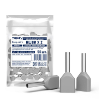 Наконечник штыревой втулочный изолированный двойн. НШВИ(2) 0.75-8 TOKOV ELECTRIC TKE-NSVI2-0.75-8-C06/50