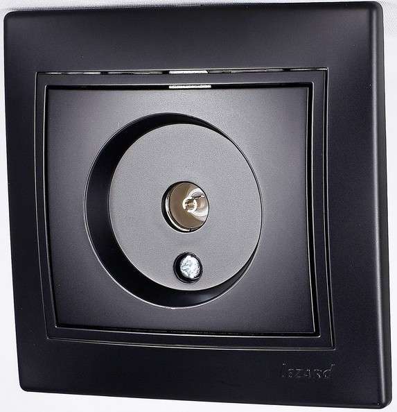 Розетка телевизионная проходная TV СП Mira черн. бархат LEZARD 701-4242-129