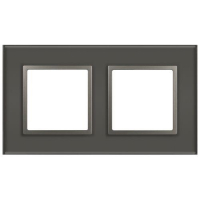Рамка 2-м Elegance 14-5102-16 для розеток и выключателей стекло титан Эра Б0065835
