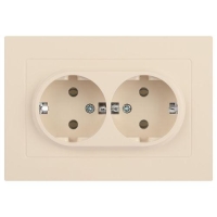 Розетка 2-м СП Accent 6-205-02 16А IP20 250В 2P+E Schuko AL/CU сл. кость Intro Б0063489