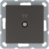 Розетка телевизионная проходная TV Ф9.5мм механизм мокко Jasmart G6002Z