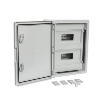 Корпус пластиковый распределительный ЩРН-24 IP65 сер. дверь 400х300х170 Промрукав PR08.26499