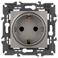 Розетка Elegance 14-2102-16 16А 250В 2P+E Schuko защ. шторки титан Эра Б0065806