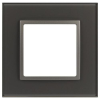 Рамка 1-м Elegance 14-5101-16 для розеток и выключателей стекло титан Эра Б0065833