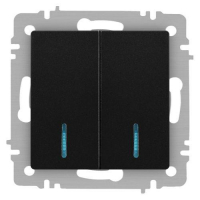 Выключатель 2-кл. СП Accent 6-105-05 10А IP20 250В с подсветкой AL/CU антрацит Intro Б0063516