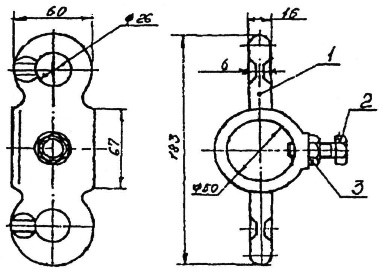 Ушко фиксаторное двойное 1 1/2"м КС-019