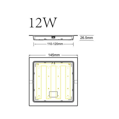 Светильник светодиодный LED 18-12-4K 12Вт 4000К встраив. квадратный ЭРА Б0057443