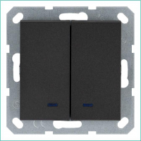 Выключатель 2-кл. 10А IP20 с подсветкой механизм антрацит Jasmart G3023NB