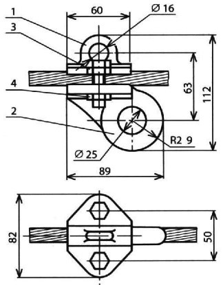 Зажим с ушком КС-040-1