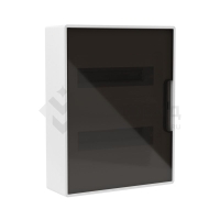 Щиток настенный Фрейм (FRAME) 24мод. с тонированной дверцей с шин. PEN 2шт 8 отверст. + 2шт 6 отверст. бел. DKC F24W1WD