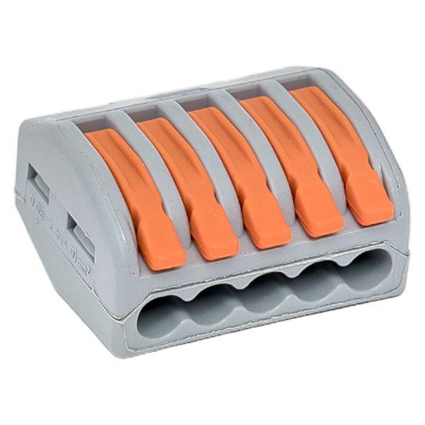 Клемма строительно-монтажная СМК 222-415 с рычагом 5 отверстий (блист.20шт) PROxima EKF plc-smk-415b-20