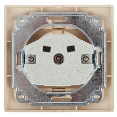 Розетка 1-м СП Plano 1-202-02 16А IP20 250В 2P+E Schuko сл. кость Intro Б0053876